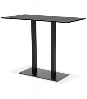 Zwarte design statafel &#039;AUSTIN BAR&#039; met zwarte metalen poot - 160x80 cm
