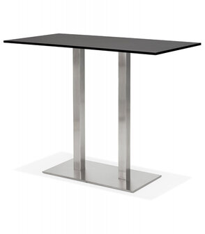 Zwarte design statafel &#039;DENVER BAR&#039; met geborsteld metalen poot - 160x80 cm