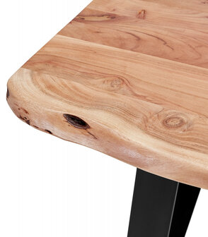 Table de bar haute &#039;RAFA&#039; en bois massif et m&eacute;tal - 160x90 cm