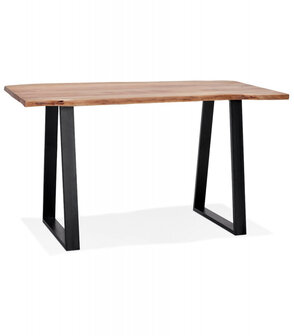 Table de bar haute &#039;RAFA&#039; en bois massif et m&eacute;tal - 200x95 cm