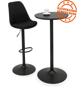Ronde hoge tafel &#039;TAMAGO&#039; van hout en zwart metaal - &Oslash; 60 cm
