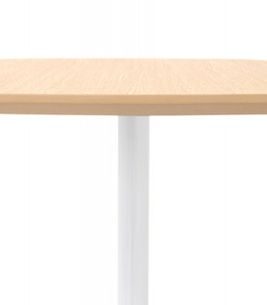 Hoge tafel &#039;PATATI&#039; in hout met natuurlijke afwerking en wit metaal - 60X60 CM