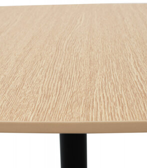 Hoge tafel &#039;PATATI&#039; in hout met natuurlijke afwerking en zwart metaal - 60X60 CM