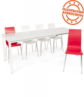 Design eetkamerstoel &#039;ESPERA&#039; uit wit geverfd hout