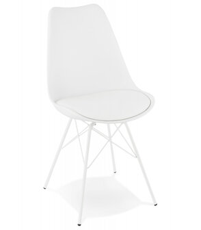 Design stoel &#039;BYBLOS&#039; wit industri&euml;le stijl