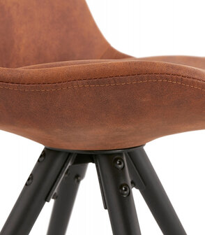 Comfortabele stoel &#039;HARRY&#039; in bruine microfiber en zwarte poten
