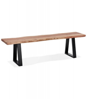 Industri&euml;le bank &#039;RAFA BENCH&#039; van massief hout en metaal - 180 cm