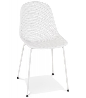 Witte geperforeerde design stoel &#039;VIKY&#039; binnen/buiten