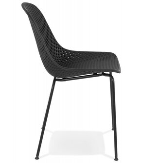 Zwarte geperforeerde design stoel &#039;VIKY&#039; binnen/buiten