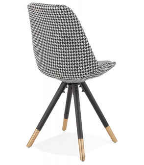 Design stoel &#039;HAMILTON&#039; in pied-de-poule-print stof en poten in zwart hout