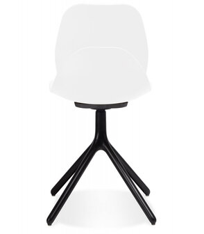Witte design stoel &#039;TUCANA&#039; met zwarte metalen poten
