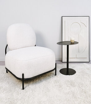 Lounge stoel &#039;ORSO LOUNGE&#039; in beige boucl&eacute;stof