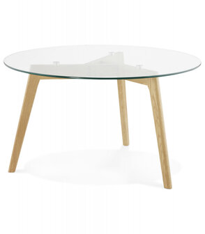 Lage ronde salontafel &#039;GLAZY&#039; van glas