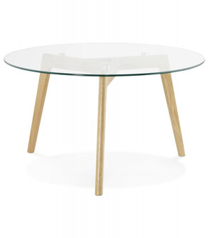 Lage ronde salontafel &#039;GLAZY&#039; van glas