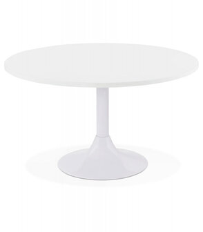 Lage loungetafel DETROY wit - &Oslash; 90 cm