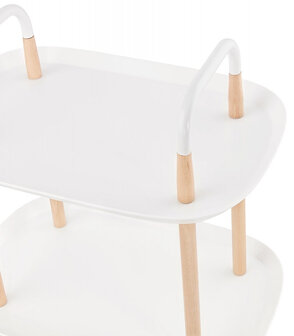 Witte design bijtafel op wielen &#039;VELOCE&#039;