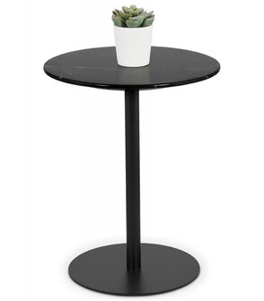 Ronde bijzettafel &#039;STONE&#039; in zwart marmer
