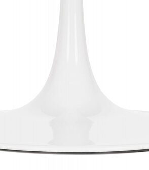Ronde salontafel &#039;BUSTER MINI&#039; van witte hout en witte metalen poot - &Oslash; 90 cm