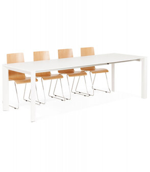 Uitschuifbare, witte, matte design tafel &#039;MAMAT&#039; - 190(270)x95 cm