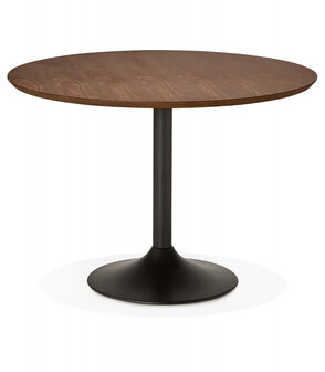 Ronde eettafel/bureautafel &#039;CHEF&#039; met notenhouten afwerking