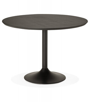 Ronde eettafel/bureautafel &#039;CHEF&#039; met zwarte essenhouten afwerking - &Oslash; 120 cm