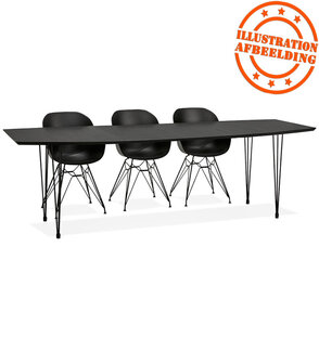 Zwarte uitschuifbare eetkamer-/vergadertafel &#039;MOTUS&#039; - 170(270)x100 cm