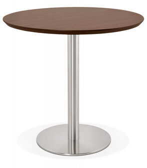 Kleine ronde bureautafel / eettafel &#039;INDIANA&#039; met notenhouten afwerking - &Oslash; 90 cm