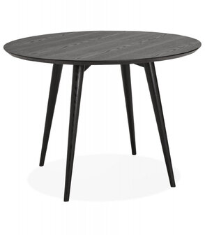 Ronde eettafel &lsquo;SWEDY&#039; van zwart hout - &Oslash; 120 cm