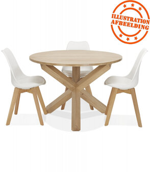 Ronde massief eiken &#039;FATY&#039; designtafel