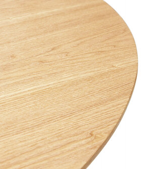Ronde eettafel &#039;LULU&#039; van zwart metaal en natuurkleurig hout - &Oslash;120 cm