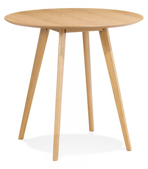 Table de cuisine ronde &#039;MIDY&#039; finition naturelle style scandinave - &oslash; 90 cm