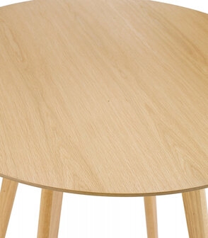 Table de cuisine ronde &#039;MIDY&#039; finition naturelle style scandinave - &oslash; 90 cm