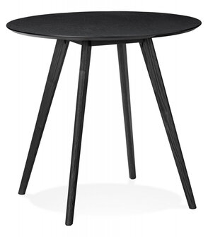 Zwarte ronde keukentafel &#039;MIDY&#039; in Scandinavische stijl - &oslash; 90 cm