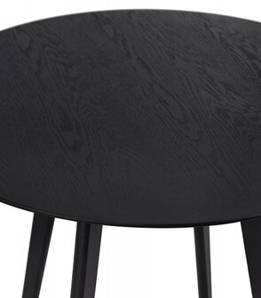 Zwarte ronde keukentafel &#039;MIDY&#039; in Scandinavische stijl - &oslash; 90 cm