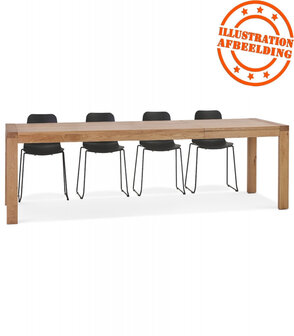 Table de salle &agrave; manger extensible &#039;EXTENSA&#039; en Ch&ecirc;ne massif - 200(280)x100 cm