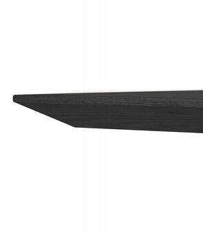 Vierkante eettafel &#039;ANITA&#039; van hout en zwart metaal - 140x140 cm