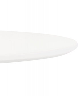 Ronde designtafel &#039;CHIVA&#039; van hout en wit metaal - &Oslash; 80 cm