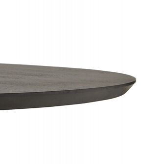 Ronde eettafel &#039;LULU&#039; van zwart metaal en hout - &Oslash;140 cm