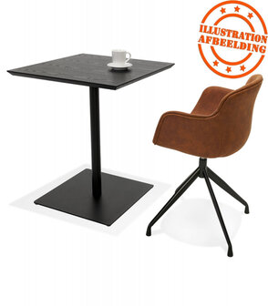 Vierkante design tafel &#039;SUMO&#039; in zwart hout en metaal - 70x70 cm