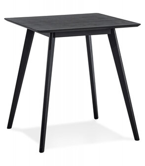 Kleine houten eettafel &#039;GENIUS&#039; met zwarte afwerking - 80x80 cm