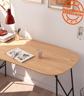 Kleine tafel/bureau &#039;FIONA&#039; van natuurkleurig eikenhout