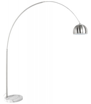 Boogvormige design lamp &#039;XXL&#039; uit geborsteld staal in retro jaren &#039;70-stijl