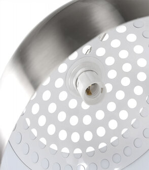 Boogvormige design lamp &#039;XXL&#039; uit geborsteld staal in retro jaren &#039;70-stijl