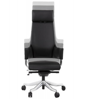 Ergonomische bureaustoel &#039;VIP&#039; in echt zwart leder.