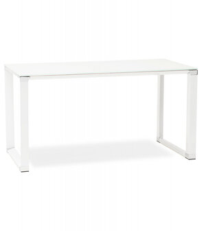 Design recht bureau &#039;XLINE&#039; van wit glas - 160x80 cm