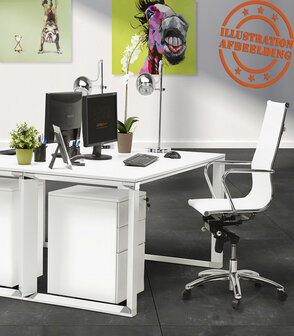 Design recht bureau &#039;XLINE&#039; van wit glas - 160x80 cm