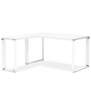 Design hoekbureau &#039;XLINE&#039; 160 van wit hout (hoek naar keuze) - 160 cm