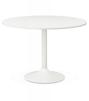 Ronde, witte bureau-/eettafel &#039;ORLANDO&#039; - &Oslash; 120 cm