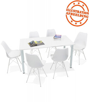 Vergadertafel / design bureau &lsquo;FOCUS&#039; in het wit - 160x80 cm