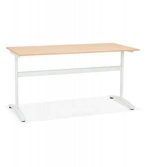 Grote rechte bureau &#039;CRYPTO&#039; in hout natuurlijke afwerking - 160x80 cm